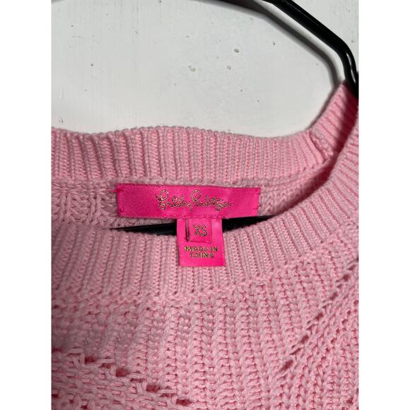 Lilly Pulitzer 100% Cotton Bristow Sweater in Conch Shell Pink Size XS - Picture 2 of 6